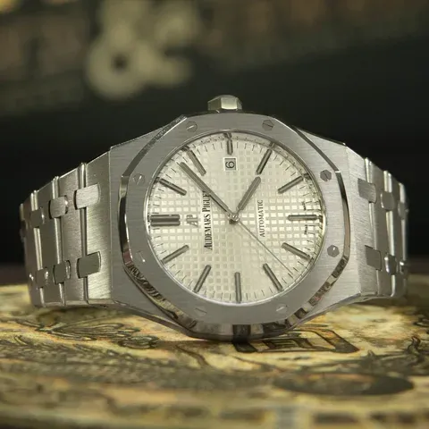 Audemars Piguet Royal Oak in front of the Barry's sign