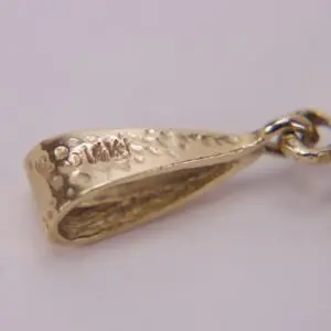 Close-up of a gold jewelry clasp.
