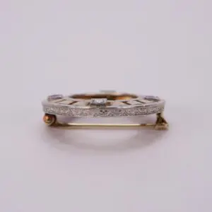 Ornate brooch with intricate geometric design.