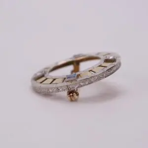 Ornate circular brooch with intricate design.