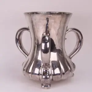 Silver vintage double-handled spouted vase.