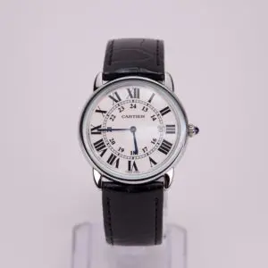 Luxury wristwatch with Roman numerals display.