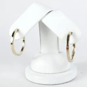 14k Yellow Gold 2.1mm Square Wire Drop Hanging Dangle Dangling Hoop Earrings 1''