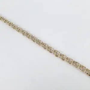 14k Yellow Gold 6.8-7.25mm Double Curb Charm Bracelet 7 1/8''