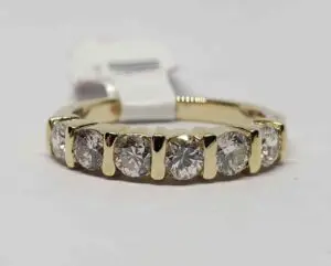 14k Yellow Gold .90ctw 6 Stone Diamond Wedding Anniversary Half Eternity Band...