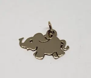 14k Yellow Gold Elephant Good Luck Fortune Blessing Charm Pendant