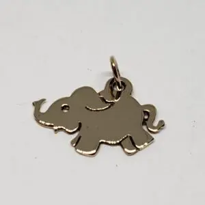 14k Yellow Gold Elephant Good Luck Fortune Blessing Charm Pendant