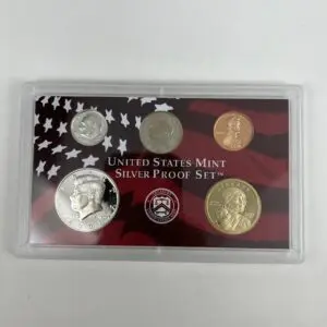 United States Mint Silver Proof Set coins.