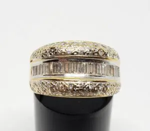 21.6k 90% Two-Tone White & Yellow Gold 1.62ctw Diamond Cluster Ring