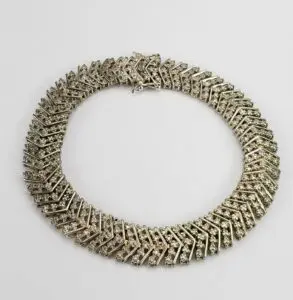 925 Sterling Silver Chevron Diamond Cut V Shape Unique Bracelet 8'' 11mm