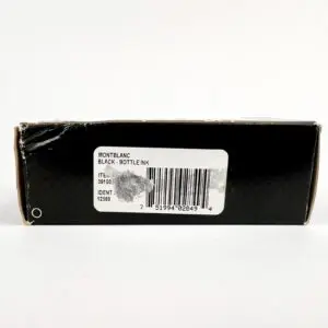 Black ink box with barcode label.