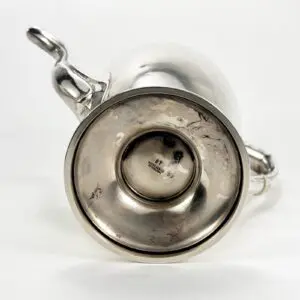 Silver trophy cup viewed from bottom.