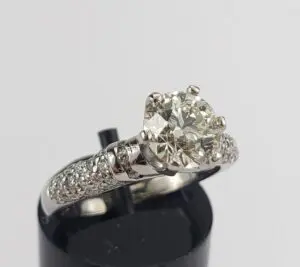 14k White Gold 1.81ctw 1.31ct Round Brilliant Diamond Engagement Wedding Ring