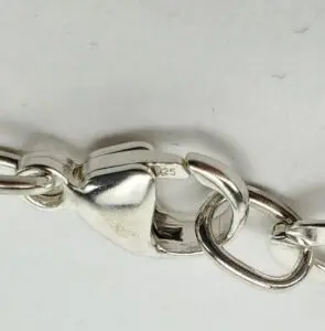 Silver chain with lobster clasp, marked 925.