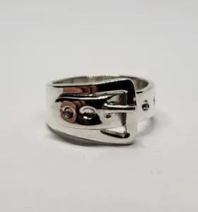 925 Sterling Silver TA-73 Mexico Mexican Belt Buckle Ring 6.75''