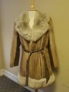 Mademoiselle Cream Mink & Leather Coat Jacket