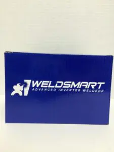Blue box with Weldsmart logo and text.