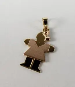 14k Two Tone Yellow Rose Gold Child It's A Girl Kid Children Charm Pendant