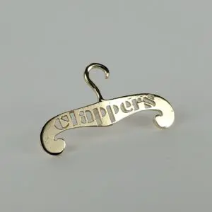 14k Yellow Gold "Clappers" Closet Hanger Unique Pin 1 1/8''