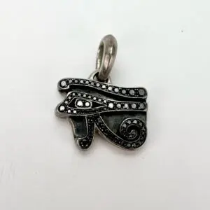 David Yurman 925 Silver Black Diamond Cairo Eye of Horus Amulet Pendant