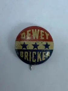 Dewey Bricker Vintage Political Presidential Campaign Pin