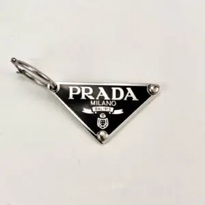 PRADA Sterling Silver Palladium Finish Symbole Left Earring
