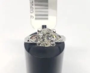 14k White Gold 1.13ctw Round Brilliant Cut Diamond Engagement Wedding Ring