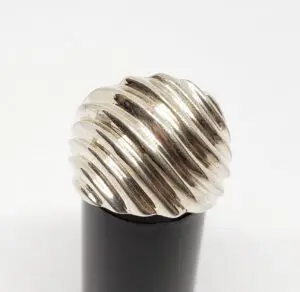 925 Sterling Silver Wide Custom Wave Wavy Curved Ring 7.25''