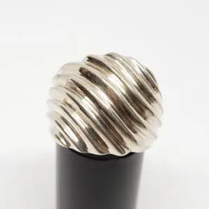 925 Sterling Silver Wide Custom Wave Wavy Curved Ring 7.25''