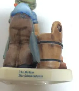 Figurine labeled "The Builder" with tools.