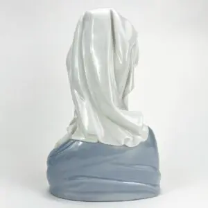 Draped ceramic bust with smooth, flowing texture.