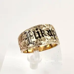14k Yellow Gold "Elikapeka" Hawaiian 10mm Name Ring 7''