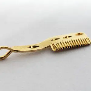 14k Yellow Gold Hair Brush Comb Cosmetic Hairdresser Small Charm Pendant