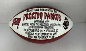 Tampa Bay Buccaneers Preston Parker Game Football