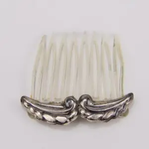 Decorative hair comb with silver accents.