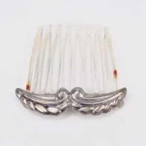 Decorative hair comb with silver accents.