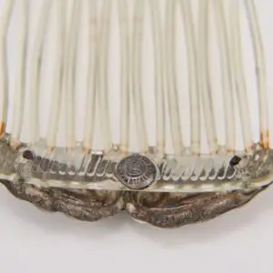 Transparent hair comb with metal details.