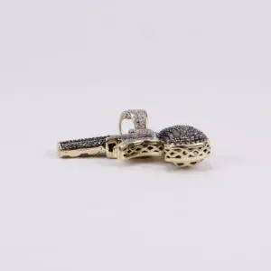 Gold and silver diamond-studded pendant.
