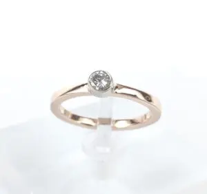 14k Rose Gold Diamond Square Shank Stackable Solitaire Band Ring 4.75''