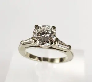 14k White Gold 1.72ctw 1.42ct Center GIA D/VVS1 Diamond Engagement Ring