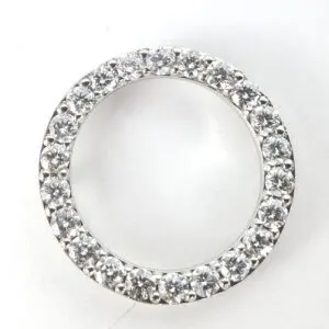 14k White Gold 1.98ctw F/G VS/SI Diamond Open Circle Slider Pendant 1''