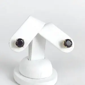 14k Yellow Gold 4ctw Natural Round Brilliant Garnet Stud Earrings