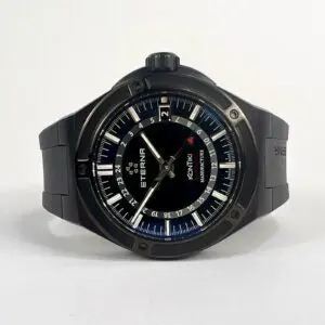 Black Eterna KonTiki watch with date display.