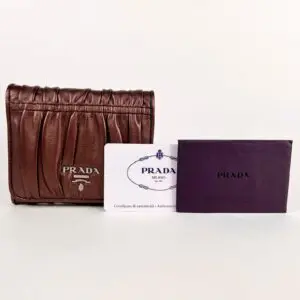 PRADA Nappa Gaufre Antico Mordo Trifold Wallet