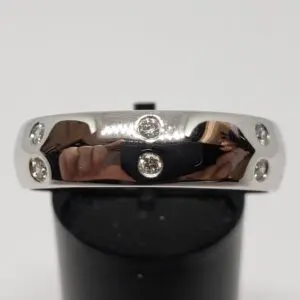 14k White Gold .42ctw H VS/SI Diamond Eternity Band Men's Wedding Ring 11'' 6mm