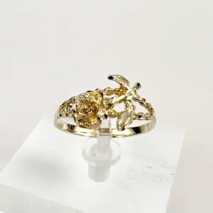 14k Yellow Gold Rose Flower Ring 7.75''