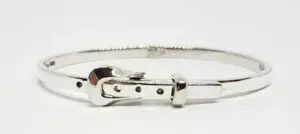 925 Mexico Sterling Silver TM-79 Belt Buckle Hinged Bangle Bracelet Adjustable