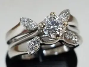 Art Deco Orange Blossom 18k 14k White Gold .5ct Diamond Wedding Engagement Rings