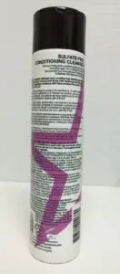 Sulfate-free conditioning cleanser bottle, back label.