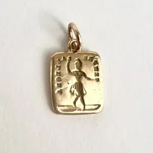 Jean Jean Vintage 10k Gold Always Happy Victorian Reversible Wax Seal Charm